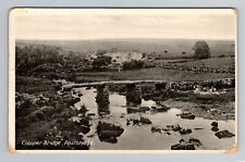 Historic Clapper Bridge, Postbridge Real Photo Postcard, Early 20th Century picture