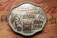 Vtg ADM Sterling Silver NFR National Finals Rodeo 93 Western Trophy Belt Buckle picture