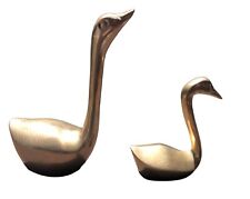 Vintage MSR Imports Solid Brass Swan And Gosling picture