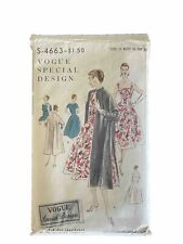 Vintage ORIGINAL 1950s VOGUE Special Design Dress & Coat Sewing Pattern S-4663 picture