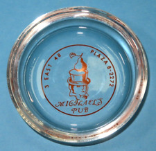 Vintage Michael's Pub Glass Ashtray 3 East 48th New York Restaurant 1950's picture