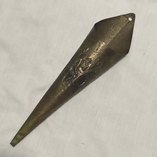 Brass Wall Pocket Cone Match Stick Holder Embossed Tavern Design picture