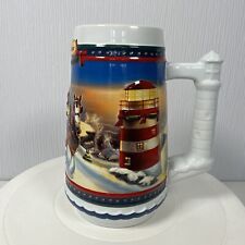Budweiser Guiding The Way Home 7” Stein Lighthouse Christmas Vintage 2002 picture