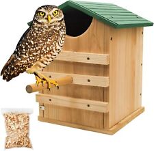 Screech Owl House Hand Made 14 x 10 Inch with Bird Stand Design picture