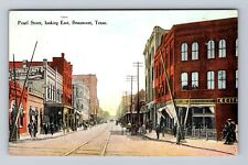 Beaumont TX-Texas, Pearl Street Looking East, Antique, Vintage c1910 Postcard picture