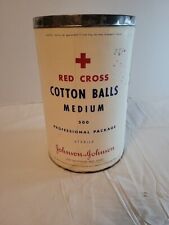 Vintage Red Cross / Johnson & Johnson Red Cross Cotton Balls Empty  picture