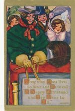 CHRISTMAS and NEW YEAR - Marion Miller Signed Dressed Up People Postcard - 1913 picture