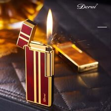 New Derui Ultra-thin Portable Metal Inflatable Lighter Windproof Grinding W picture