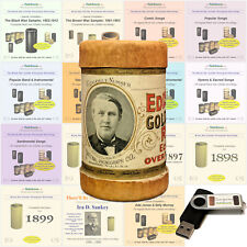 Old-time WAX CYLINDER phonograph music in a vintage 1900s EDISON storage box picture