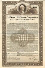 25 West 14th Street Corporation (Uncanceled) - Uncancelled Stocks and Bonds picture