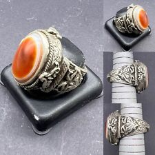 Central Asian Top Jewelries Natural Luk Mik Cow Eye Agate For Magic Sliver Ring picture