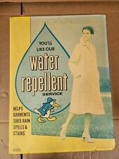 Vintage Dry Cleaner Clothing Store Advertisement  Sign 1960s Raincoat Fashion picture