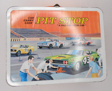 1968 Ohio Art PIT STOP Lunch Box Car Carry Case with Insert R3 picture