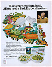 1972 Animated vegetable railroad Bird's Eye combos retro photo print ad adL40 picture