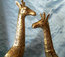 Pair large Shiny Brass Giraffes 18