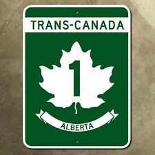 Canada Alberta Trans-Canada Highway 1 Calgary marker road sign 1980s 9x12 picture