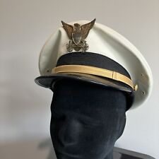 Vintage US Coast Guard Navy Naval Military Officers Visor Hat Cap picture