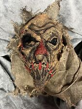 Vintage Spirit Halloween Evil Scarecrow Halloween Mask Burlap picture