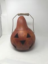 Vintage Meadowbrooke Gourds Lighted Orange Pumpkin Halloween Jack O Lantern 15