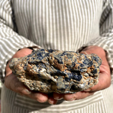 662g Large Unheated Blue Sapphire Corundum Hercynite In Matrix Rough Specimen picture