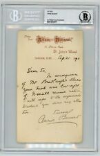 Annie Besant ~ Handwritten & Signed Letter About Charles Bradlaugh ~ Beckett BAS picture