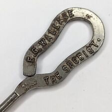 c1900s Marshalltown, Iowa Button Hook E.G Wallace Shoeist Advertising Shoe IA 6A picture
