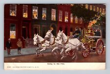 New York - Three Horse Drawn - Fire Department Tanker - Vintage c1910 Postcard picture