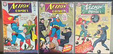 Lot of (3) DC Superman - Action Comics 12c Covers Vintage Issues 341, 352 , 354 picture