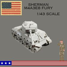 Sherman M4A3E8 Fury Tank 1:43 Scale Printed 3d model kits DIY picture