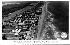 RPPC Hollywood Beach FL Aerial View Ocean M E Berry c1940s photo postcard HQ17 picture
