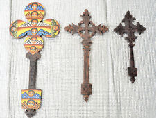 3X Big Ethiopian Blessing Wood Hand Cross with Icons, Coptic Orthodox Christian picture