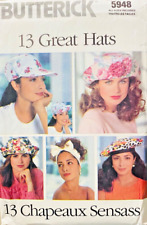 1990s ALL SIZES BUTTERICK 5948 MISSES 13 GREAT HATS *UNCUT/FF picture