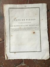 Note For The Marshal Of Beauvau Related IN Condition Of Paiemens Guerre 1790 picture