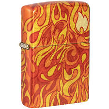 Zippo Windproof Lighter Flickering Flames Fiery Design 540 Tumbled Brass 48981 picture