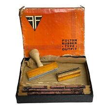 Fulton Rubber Type Outfit 5-A Font No. 0 Original Box 2 Holders Letters Numbers picture