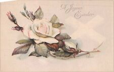 Vtg. c1919 A Joyous Easter Powell  White Rose Postcard p892 picture
