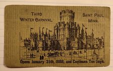 Saint Paul Third Winter Carnival Ticket January 25, 1888. picture