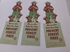 Vintage Smokey Bear 1957 Bookmark * Lot of 3*  picture