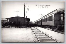 Lowville New York Train Station. NYCRR Station.  Real Photo Postcard. RPPC picture