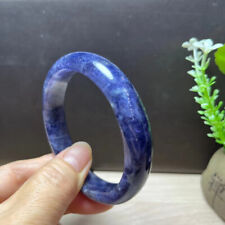 58mm Natural Blue Iolite Crystal Gemstone Bangle Bracelet Handmade AAA picture