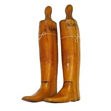 WWI Officer's Full Height Wood Boot Trees with Feet Mercantile Display Boot Form picture