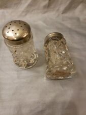 ANTIQUE/VINTAGE CRYSTAL GLASS  SALT AND PEPPER SHAKERS picture
