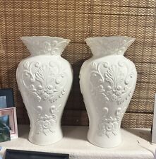 TWO (2) LENOX Georgian Collection X-Large Vase 16”H w/ Gold Trim picture