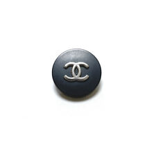 Vintage 2 Chanel Button 1 Pcs CC Logo Round Navy Black 1.8cm 0.70