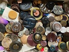 Antique Vintage Huge Lot Of 100+ Buttons All Types Materials Etc Lot 1 picture