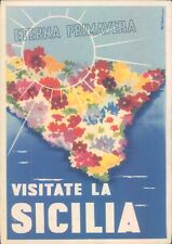 ITALY visit Sicilia 1950s advertising PC picture