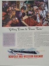 1943 Norfolk and Western Railway Fortune WW2 Print Ad Brass Tacks War Homefront picture