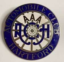 VTG Original Early AAA HARTFORD CT AUTOMOBILE CLUB License Plate Car Club Badge picture