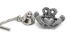 PEWTER CLADDAGH TIE TACK / LAPEL PIN picture