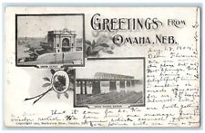 1904 Union Depot And Union Pacific Bridge Omaha Nebraska NE Dual View Postcard picture